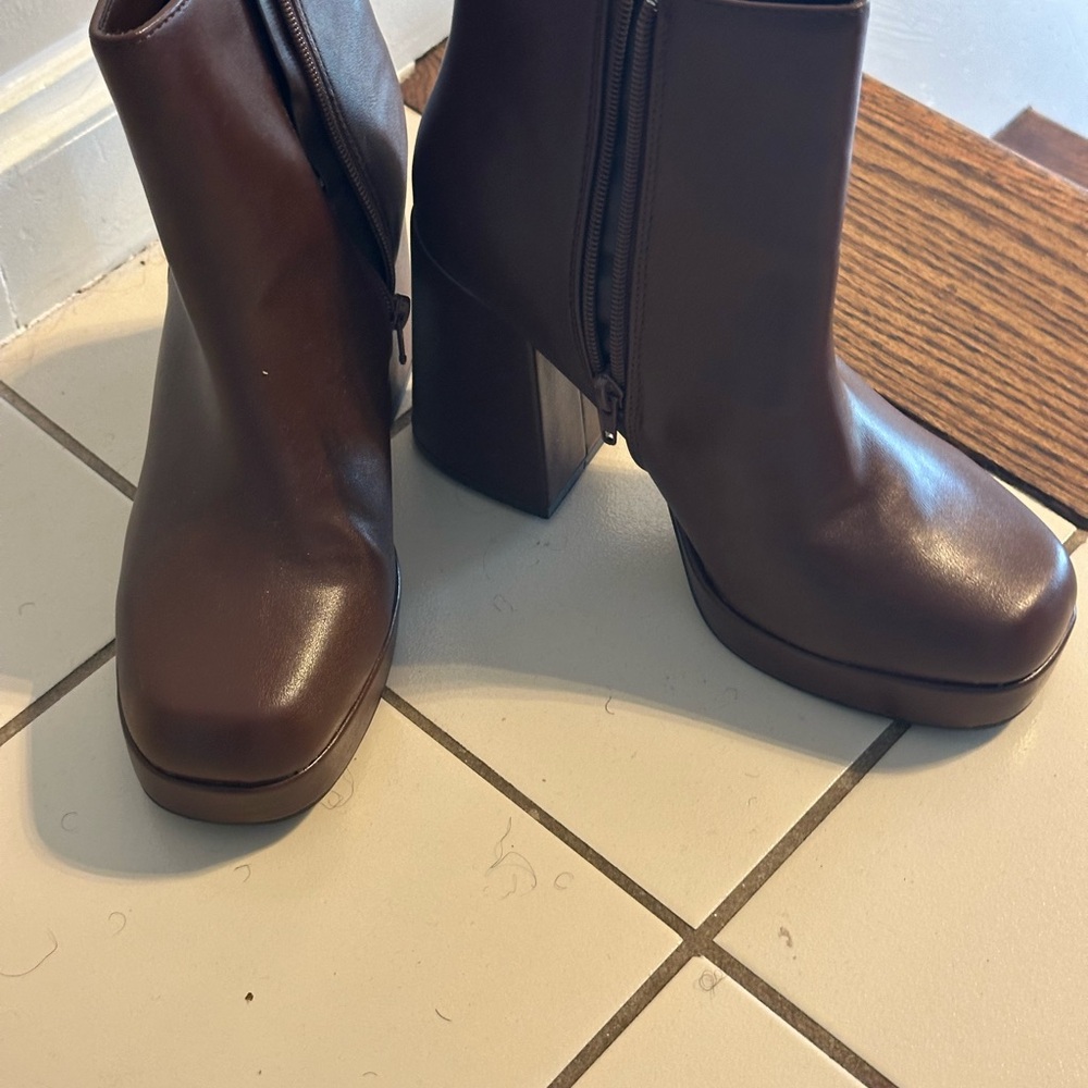 Brown Leather Ankle Boots